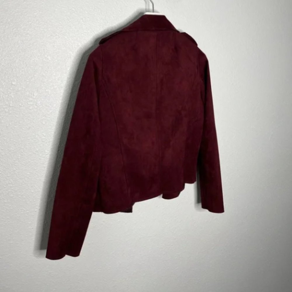 Kut From The Kloth Jacee Draped Burgundy Moto Jacket - Picture 8 of 8